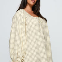 Preacher Playsuit White Check Curve
