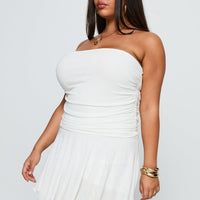 Minxie Strapless Playsuit White Curve