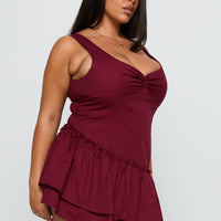 Shantelle Romper Burgundy Curve