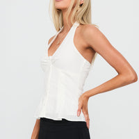 Life Goes By Sleeveless Top White