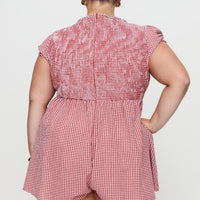 Wescott Gingham Playsuit Red / White Curve