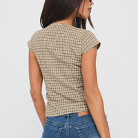 Indulgence Corset Top Beige Check
