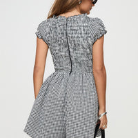 Wescott Gingham Playsuit Black / White Petite