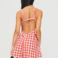 Jorda Romper Red Gingham