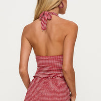 Whimsy Halter Top Red Gingham