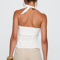 Isabetta Halter Top White