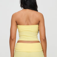 Baseline Strapless Rib Top Yellow