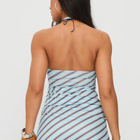 Fayez Top Diagonal Blue Stripe