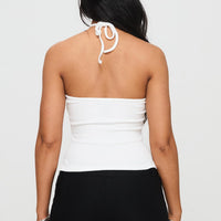 Baseline Halter Rib Top White