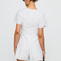 Full Of Strangers Playsuit White Stripe