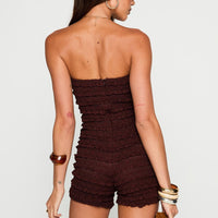 Ayver Strapless Playsuit Chocolate