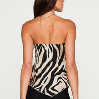 I Wonder Strapless Cut Out Top Tiger