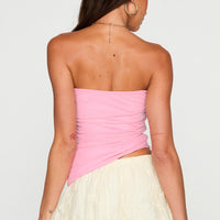 Reminisce Strapless Hardware Detail Top Pink