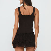 Kaydenn Frill Playsuit Chocolate