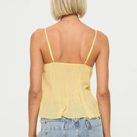 Zami Pleat Top Lemon