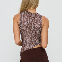 Sunburn Asymmetrical Top Brown Zebra