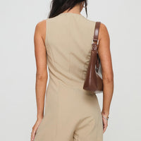 Damico Romper Beige Pinstripe