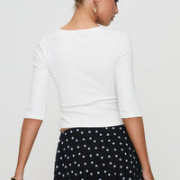 Elaia 3/4 Sleeve Top White