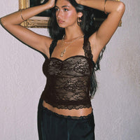 Fantasize Lace Halter Top Black