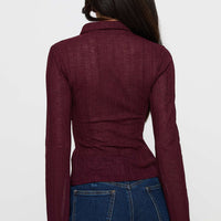 When You Sleep Long Sleeve Top Wine