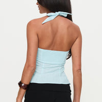 Isabetta Halter Top Aqua