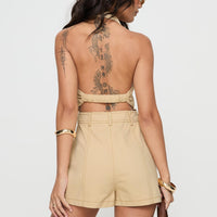 Jayalen Halter Romper Ecru