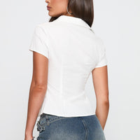 Lift Off Button Up Top White
