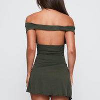 I Attract It Cowl Halter Playsuit Green