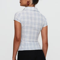 Cottesloe Blouse Top Blue Check