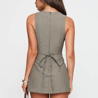 Yumiko Romper Green Stripe