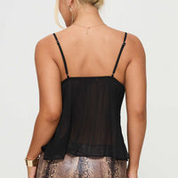 Zami Pleat Top Black
