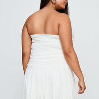 Minxie Strapless Playsuit White Curve