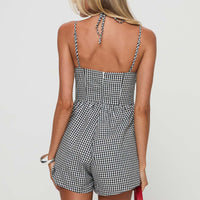 Trynia Romper  Black / White Gingham