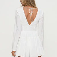 Halcyon Long Sleeve Romper White