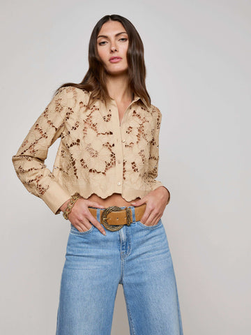 Seychelle Cropped Eyelet Blouse