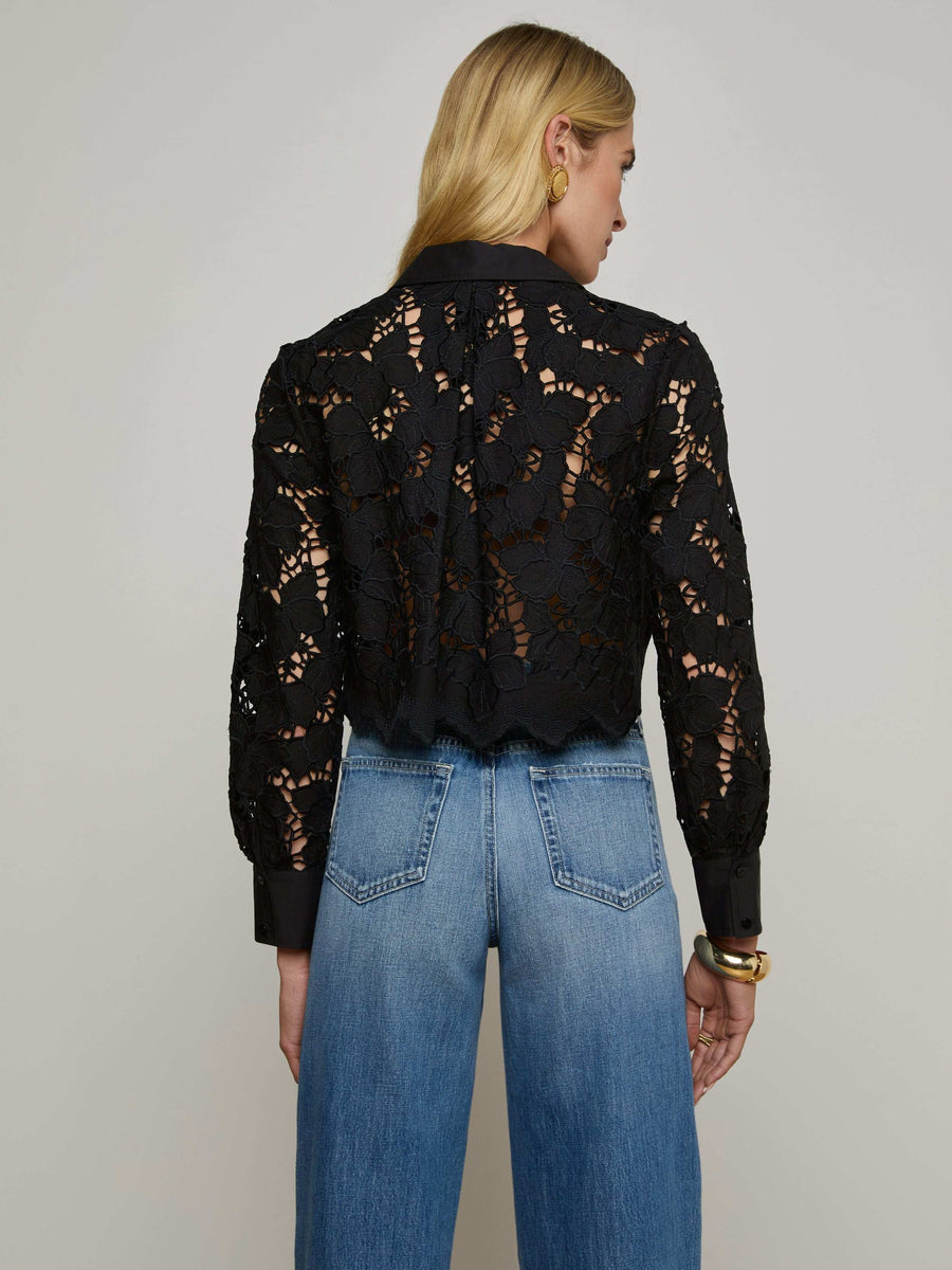Seychelle Cropped Eyelet Blouse