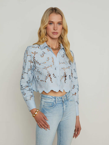 Seychelle Cropped Eyelet Blouse