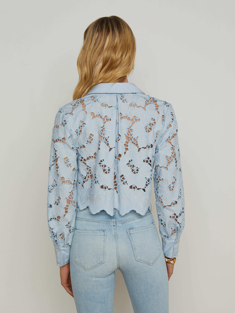 Seychelle Cropped Eyelet Blouse