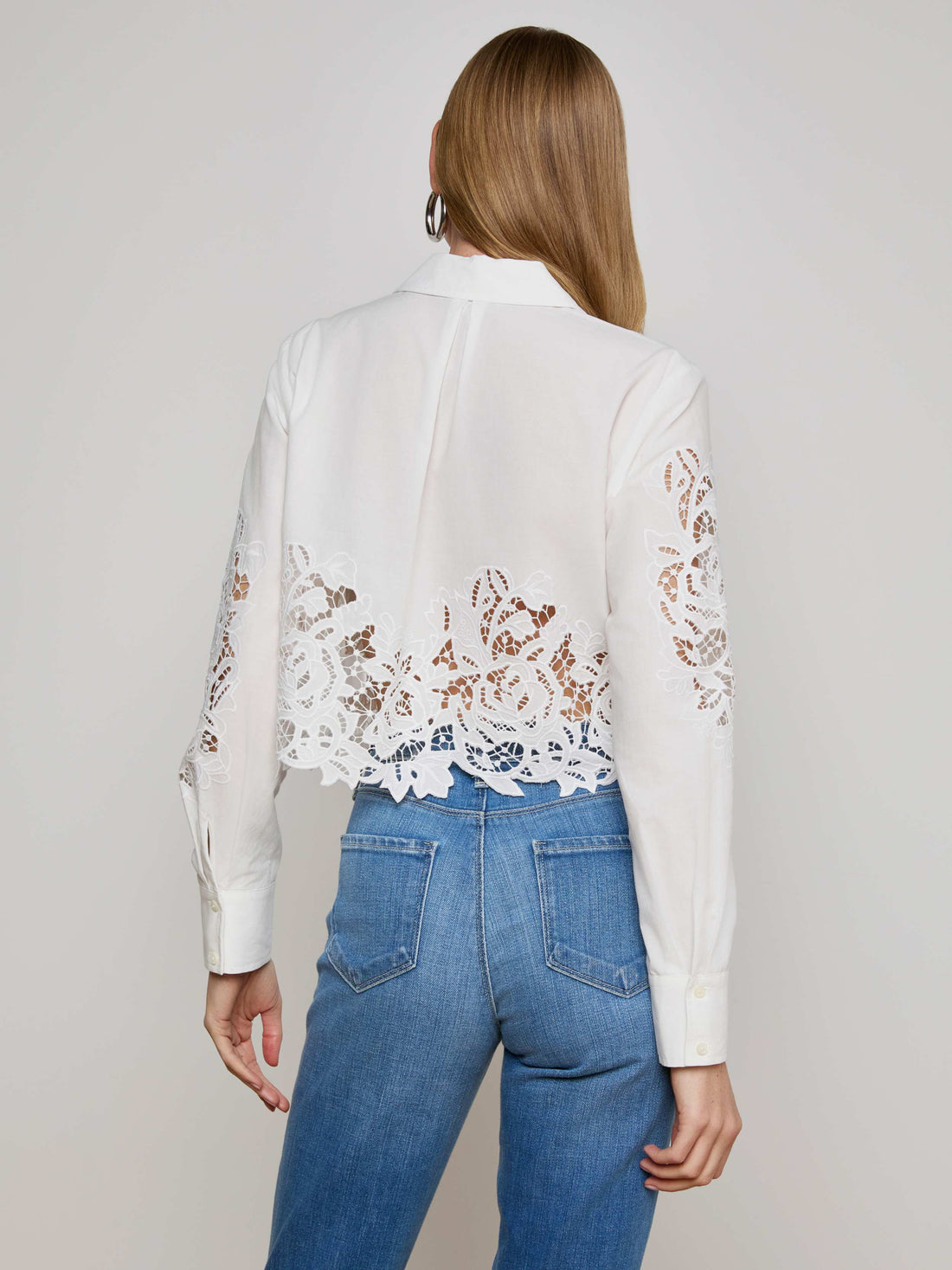 Seychelle Cropped Eyelet Blouse