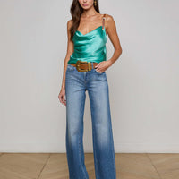 Lux Silk Buckle-Strap Camisole