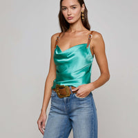 Lux Silk Buckle-Strap Camisole