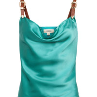 Lux Silk Buckle-Strap Camisole