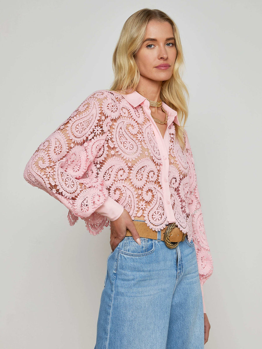 Odelia Cropped Lace Blouse
