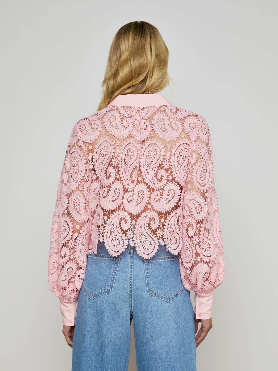 Odelia Cropped Lace Blouse