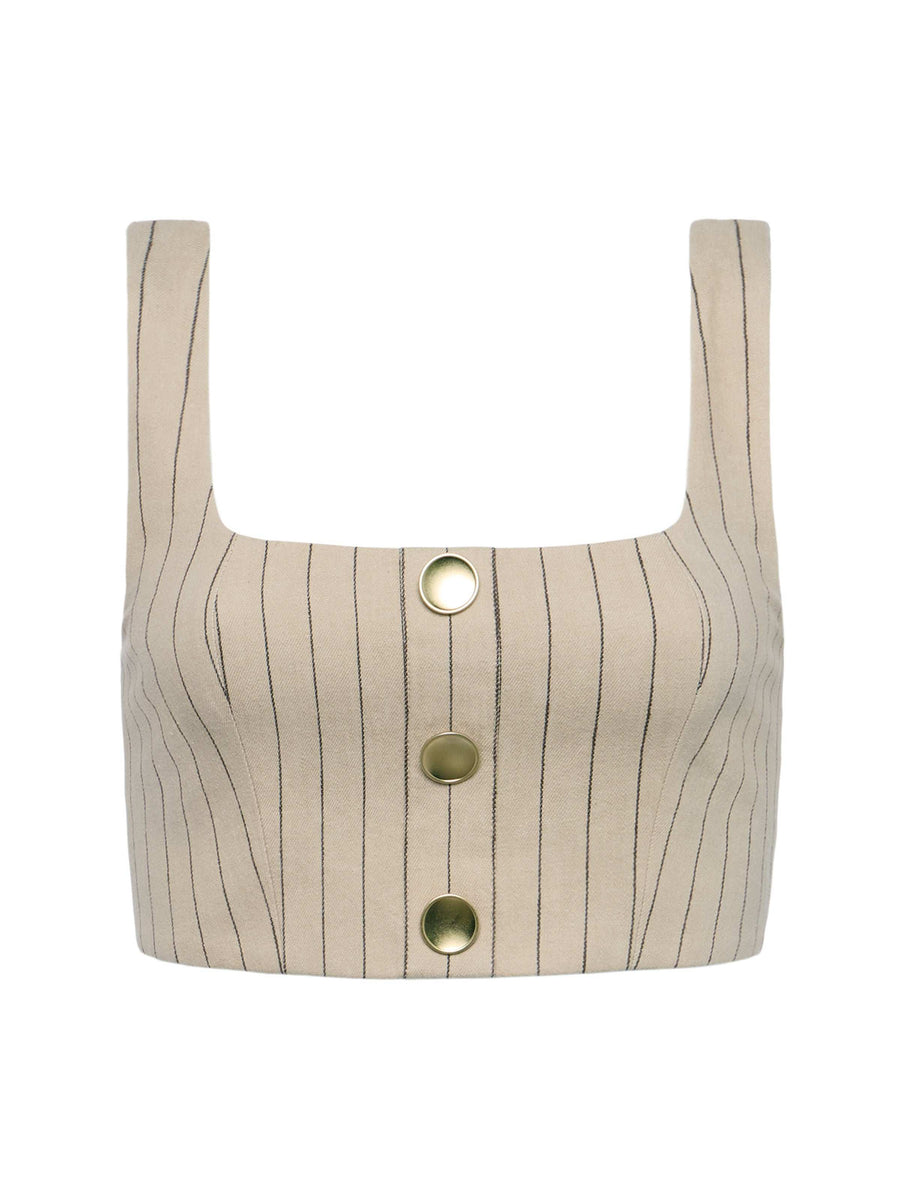 Maylin Pinstriped Bralette Top