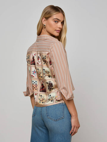 Fawn Western Card Print Shirt