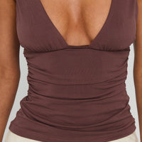 Sublime Ruched Top Brown