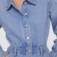 Eisman Long Sleeve Denim Romper Blue