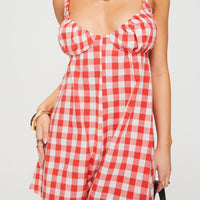 Jorda Romper Red Gingham