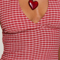 Whimsy Halter Top Red Gingham